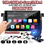 Neufu android 8. 0 autoradio gps radio sat navigation obd dab wifi + camra pour bmw e46