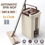 Neufu balai � t�te pivotante 360� + seau � double compartiment + 2 serpill�res kaki