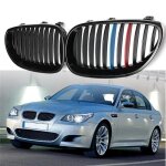 Neufu grille calandre prise air noir brillant + m - color pr bmw 03 - 09 e60 e61 m5 5 srie