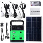 Neufu kit g�n�rateur syst�me solaire panneau dc usb chargeur + 3 ampoules vert