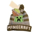 Bonnet - minecraft - kaki gris - acrylique - enfant - automne / hiver Bonnet - minecraft - kaki gris - acrylique - enfant - automne / hiver
