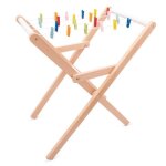 Jouet en bois - new classic toys - �tendoir � linge - beige - 21 pinces � linge - 4 cordes � linge