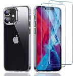 New&teck coque iphone 12 (61 pouces) + 2x [verre de protection] protection bumper souple silicone tpu ...