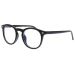 - new time - lunettes anti lumiere bleue rondes noires mat mode vysek - noir