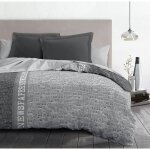 Newspaper parure de couette microfibre - gris - 220x240 cm