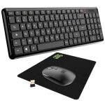 Newway ? pack rf01 clavier souris sans fil wifi 2. 4 ghz compacte avec tapis - azerty - noir