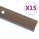 Nez de marche - vidaxl - aluminium 100 cm - antid�rapant - marron - 15 pcs