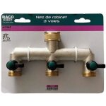 Nez de robinet laiton - raco expert - 3 voies larges - 20 x 27 mm