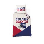 Nfl - housse de couette football am�ricain nfl new - york giants 140x200 cm + 1 taie doreiller 63x63 ...
