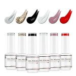 Nicedeco 6 couleurs vernis semi permanent noir blanc nu rouge pailletlot vernis  ongles gel polish ...