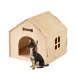 Relaxdays niche int�rieure abri � construire soi - m�me pour petits chiens ou chats cabane en mdf nature ...