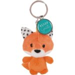 Nici porte - cl�s peluche renard alles gute 7 cm orange / turquoise - junior
