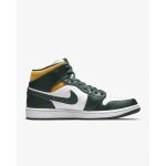 Basket air jordan 1 mid - nike - vert - homme - lacets - cuir