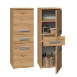 Nina - meuble salle de bain 2 portes + 1 tiroir - 30x30x85cm - colonne basse rangement sdb