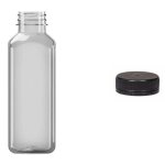 Nipter bouteilles  jus de fruits plastique pet transparentes carres avec bouchon 250ml x 100 pices ...