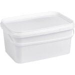 Seau plastique alimentaire - nipter - rectangulaire avec couvercle - 5l - blanc - lot de 3 - 100% recyclable ...