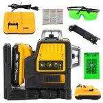 Niveau laser - prumya - 3x360° - vert - autonivelant - batterie li - ion rechargeable Niveau laser - prumya - 3x360° - vert - autonivelant - batterie li - ion rechargeable