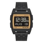 Montre - nixon - base - acier inoxydable - noir - or - digital
