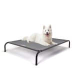 Nobleza - lit chien surlev lit de camp pour chiens chats animaux de compagnie intrieur extrieur gris ...