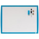 Tableau blanc magntique - nobo - 585 x 430 mm - cadre bleu - accessoires inclus - dcoration murale