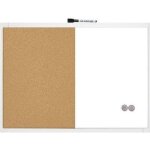 Tableau mural 2 - en - 1 - nobo - blanc - magntique effaable  sec - panneau en lige - 585 x 430 mm ...