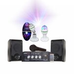 Noel enfant karaoke bluetooth usb + micro + ampli + enceintes + lampe jeux de lumiere pa dj sono famille ...
