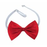 Noeud papillon en tissu rouge - ptit clown - �lastique - pour adulte