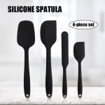 Noir - 4 pcs spatules en silicone de qualit alimentaire rsistante  la chaleur et antiadhsive sans ...