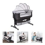 Noir berceau cododo pour b�b� 0 - 3 ans willonin� lit dappoint mobile � roulettes hauteur r�glable � ...