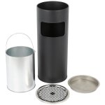 Noir cendrier sur pied avec poubelle willonin� bacs � ordures de cuisine 12 l pour restaurant jardin ...