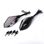 Noir moto clignotant r�troviseur avec led int�gr�s pour moto de route scooter (noir brillant + lentille ...
