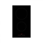 Domino 2 feux vitrocramique noir  commandes sensitives 29x52 cm