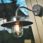 Nordlux luxembourg - applique murale ext�rieure col de cygne avec d�tecteur acier galvanis� & verre e27 ...