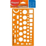Normographe technic maped - trace - formes antichoc - orange