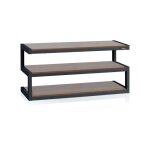 Meuble tv - norstone - esse - noir et noyer - support jusqu 80 kg - crans jusqu 46