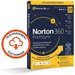 Norton? 360 premium 2022 10 appareils 1 an dabonnement pc / mac / ios / android - tlchargemen