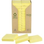 Notes autocollantes - post - it - 24 blocs - 100 feuilles - jaune pastel - recycl�es