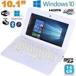 Notebook 10. 1 mini pc ordinateur portable windows 10 intel 2 go + 32 go blanc yonis