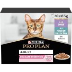 Nourriture pour chats - pro plan - adulte delicate digestion - dinde et poisson - 10x85g - pte