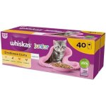 Nourriture humide pour chat - whiskas - junior - volaille - 40 sachets de 85 g - pte nutritive