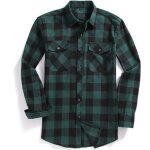 Chemise en flanelle  carreaux  manches longues pour homme - ecelen - crf0331unw09ok - vert - coupe ...