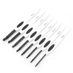 Nouveau jeu de crochets en aluminium aiguilles à tricoter points avec poignée en plastique blanc doux ... Nouveau jeu de crochets en aluminium aiguilles à tricoter points avec poignée en plastique blanc doux ...