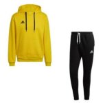 Jogging polaire - adidas - jaune et noir - veste à capuche - pantalon avec poches - multisport Jogging polaire - adidas - jaune et noir - veste à capuche - pantalon avec poches - multisport