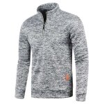 Nouveau mode dcontract automne et hiver hommes longue fermeture clair pull manches mince velours pull ...
