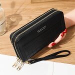 Nouveau portefeuille pour femme  double fermeture clair portefeuille  motif de pierres de grande capacit ...