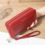 Nouveau portefeuille pour femme  double fermeture clair portefeuille  motif de pierres de grande capacit ...