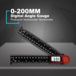 Rapporteur numérique - leshp - 0 - 200mm - mesure dangle et de niveau - Écran lcd - précision ± 03° Rapporteur numérique - leshp - 0 - 200mm - mesure dangle et de niveau - Écran lcd - précision ± 03°
