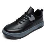 Nouvelles baskets pour hommes en cuir noir personnalit� douce et confortable chaussures d�contract�es ...