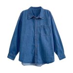 Nouvelle chemise en jean bleu pour femme blouse veste chemise printemps automne chemise  manches longues ...