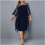 Nouvelles robes dt femmes grande taille 2021 fte longues robes lh1117rzdrss04ve bleu